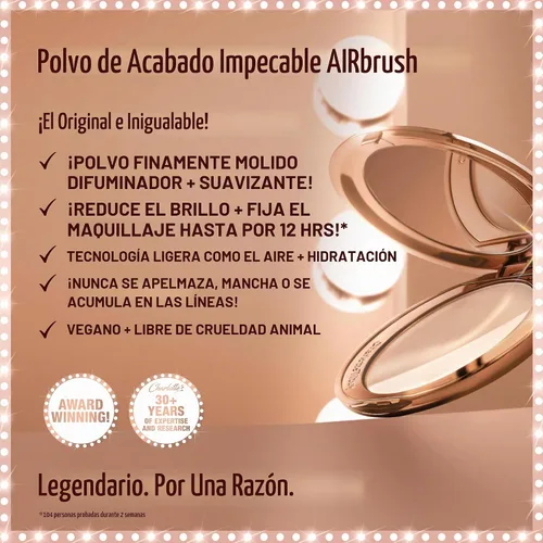 Vista 3 de Charlotte Tilbury Polvo de acabado impecable con aerógrafo 1 Justo - muy justo a justo