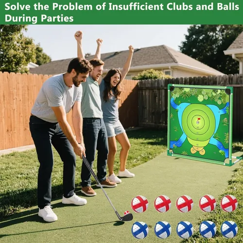 Vista 4 de Juego de astillado de golf, juego portátil de práctica de golf, divertido juego de patio familiar para interiores y exteriores, para patio trasero