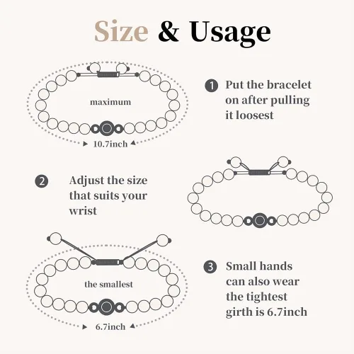 Vista 5 de XAOUS I Love You - Pulseras para parejas con proyección en 100 idiomas, cristal curativo, ágata negra, turquesa blanca, pulseras a juego para novio