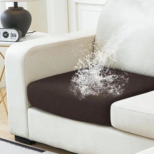Vista 9 de NAISI Fundas de cojín impermeables de tela de terciopelo grueso lavable, 1 pieza, fundas individuales para sofá modular con parte inferior elástica