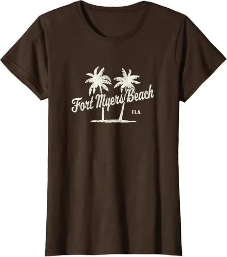 Vista 26 de Fort Myers Beach Florida Vintage 70s Palm Trees Graphic T-Shirt