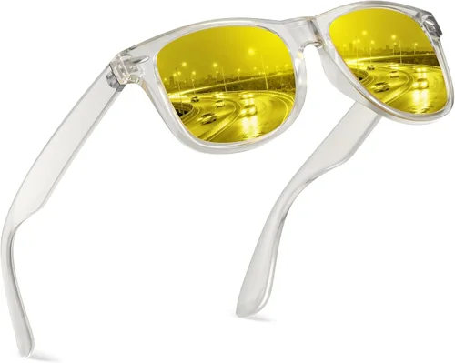 Vista 31 de FEIDUSUN Lentes de sol polarizados para hombre y mujer, lentes de sol retro negros para conducir, pescar, protección UV