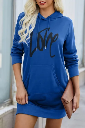 Vista 5 de PRETTYGARDEN Sudadera con capucha para mujer, de otoño, a la moda, con cordón, ligera, manga larga, sin botones, vestido con capucha