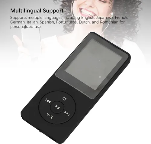 Vista 5 de Reproductor de MP3 con Bluetooth, reproductor de música portátil de sonido de alta fidelidad con auriculares, dispositivo de música MP4 reproductor