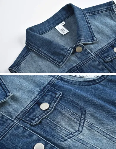 Vista 5 de MISS MOLY Denim Vest for Women Sleeveless Button up Washed Cropped Jean Jacket
