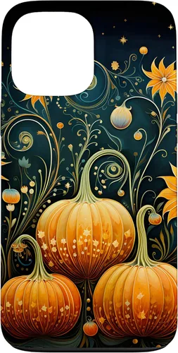 Vista 23 de Funda floral para iPhone 16 Pumpkins Vintage Otoño Otoño