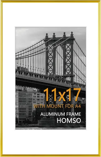 Vista 18 de Homso Marco de póster A1 en color negro, tablero fino de metal A1 con plexiglás acrílico para fotos A2 con paspartú o 23.4 x 33.1 pulgadas sin