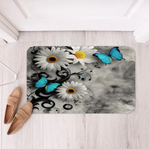 Vista 16 de Tapete de baño de mármol azul, para mujeres y niñas, decoración de arte abstracto, lavable a máquina, tapete de baño para baño, dormitorio, bañera