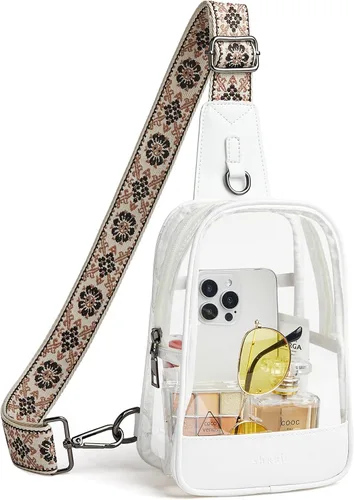 Vista 12 de Shrrie Clear Bag for Stadium Events Transparent Crossbody Bag Clear Purse for Women&Men-Stadium Approved, Concerts&Sports