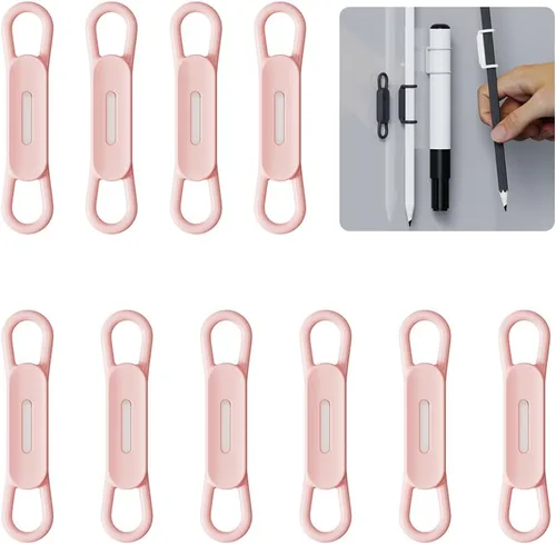Vista 10 de WALLFID Paquete de 10 clips magnéticos de silicona para bolígrafos, ideal para bolígrafos de tinta de gel o marcadores de borrado en seco