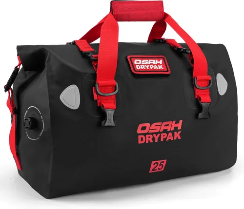 Vista 37 de OSAH DRYPAK Bolsa de lona impermeable – Bolsa seca para motocicleta con gran espacio de almacenamiento, bolsas de equipaje impermeables con bolsillo