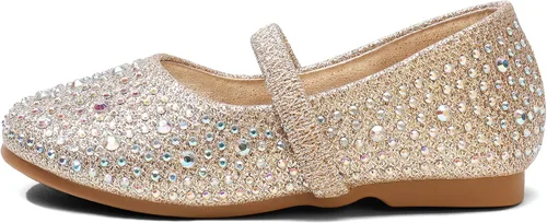 Vista 5 de DREAM PAIRS Zapatos planos Mary Jane con diamantes de imitación para niñas