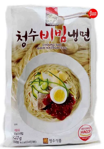 Vista 2 de Choung Soo Naeng Myeon/Kalguksu, fideos coreanos fríos y calientes de estilo oriental (1 Mulnaeng + 1 Binaeng, 1 paquete)