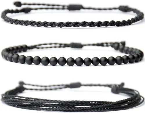 Vista 61 de Pulsera curativa hecha a mano con cuentas de piedra natural, regalo para hombres, pulsera de cuerda ajustable