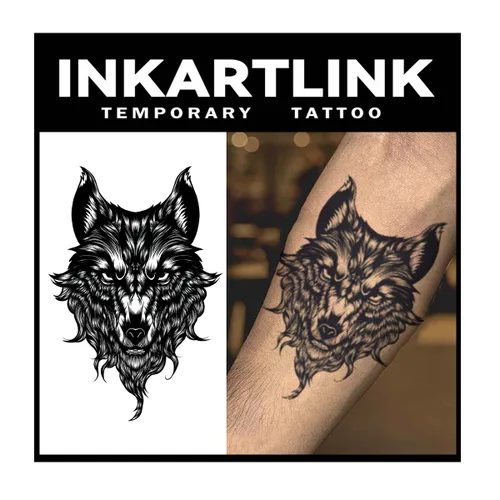 Vista 17 de INKARTLINK Tattoo Tech, 2 hojas de tatuaje semipermanente mediano, tatuajes temporales de diseño artístico para adultos, dura 1-2 semanas