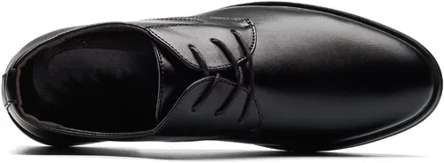 Vista 3 de Zapatos de vestir Oxford modernos formales para hombre, para negocios, boda, trabajo, con cordones, Derby