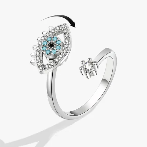 Vista 56 de Anillo de plata 925, anillos de plata ajustables para mujer, anillos de pulgar abiertos, anillos de circonio, anillos ajustables, anillos abiertos