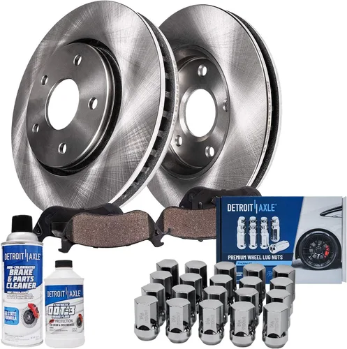 Vista 51 de Detroit Axle - Rotores de freno para Jeep Compass 2015-2022 Renegade 2016-2022 Fiat 500X 2016-2022, 2018, 2019, 2020, 2021. Reemplazo de rotores