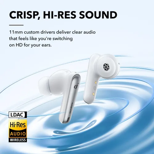 Vista 4 de soundcore Liberty series ANC Earbuds, Dolby Audio, Liberty 4 NC, Transparente Color blanco Blanco transparente