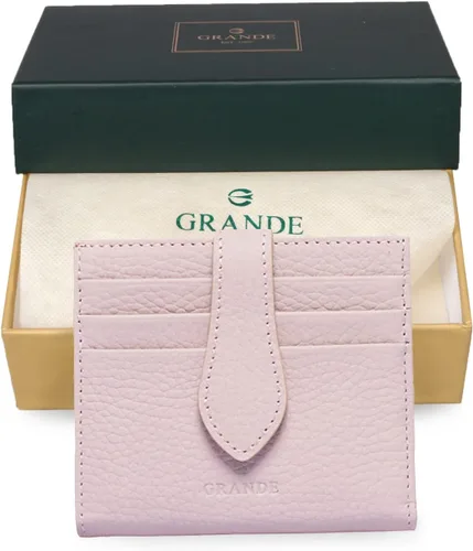 Vista 5 de Grande -3803 Cartera unisex, Rosa pálido, Cartera delgada de cuero con cierre a presión pequeño