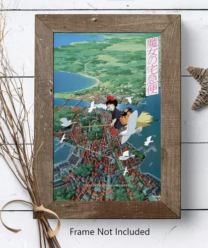 Vista 4 de XIHOO Hayao Miyazaki'Kiki's Delivery Service Póster de anime, película japonesa sin marco, regalo de 12 x 18 pulgadas (11.8 in x 18.1 in)