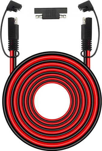 Vista 10 de MOOKEERF Cable de extensión SAE – 10 AWG, 3 pies, 2 cables de desconexión rápida, cable de extensión de cargador de batería, resistente, adaptador