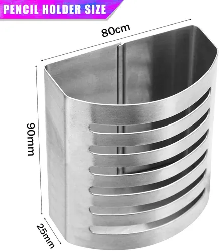 Vista 7 de Soporte magnético moderno para bolígrafos y lápices, organizador de almacenamiento de utensilios de escritura de metal para cocina, casillero, hogar