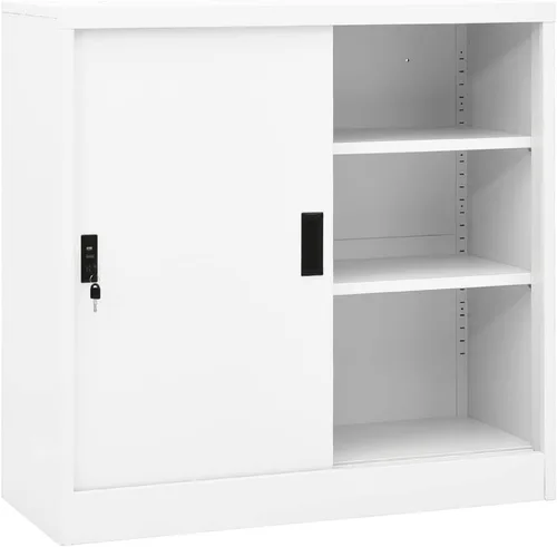 Vista 37 de Archivador de metal de 2 cajones, archivador de acero para oficina con cerradura para el hogar y la oficina, 35.4 x 18.1 x 28.5 pulgadas (blanco)