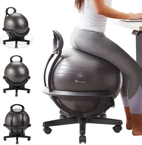 Vista 7 de Gaiam - Silla clásica de balón, asiento de estabilidad (negro)