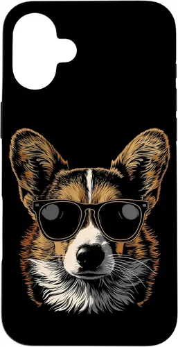 Vista 20 de iPhone 16 Corgi con gafas de sol divertido perro mamá papá Corgi caso
