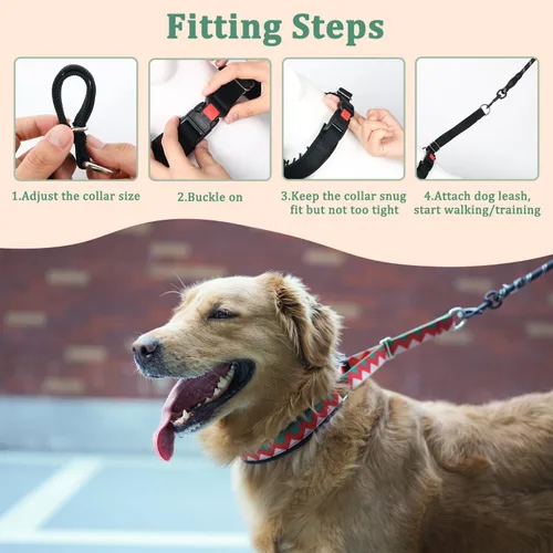 Vista 7 de Mayerzon Martingala - Collar de púa para perro sin tirones, collar personalizado con patrones geométricos para perros grandes, medianos y pequeños