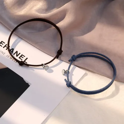 Vista 2 de MHnicesoul Juego de pulseras magnéticas de atracción mutua para parejas, regalos para hombres y mujeres, para novio y novia, voto de amor eterno