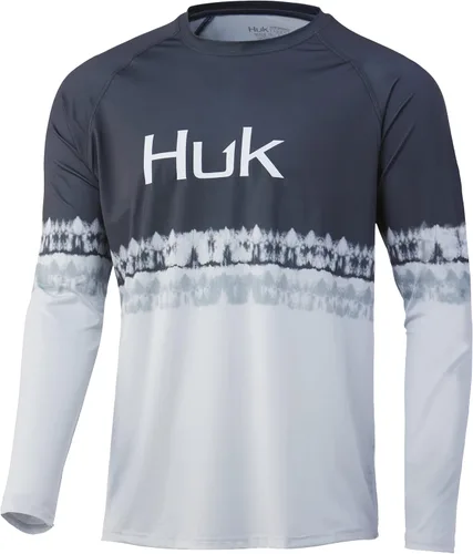 Vista 29 de Huk Pursuit Vented LS para hombre Refracción Fish Fade - San Sal/Wahoo