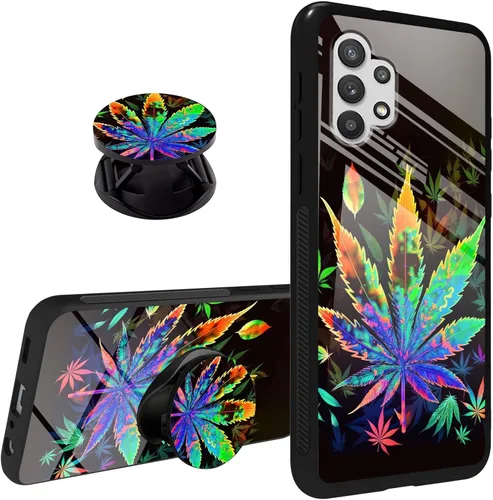 Vista 17 de Funda para Samsung Galaxy A32 5G agarre de teléfono con soporte extensible soporte soporte soporte, TPU suave parachoques a prueba de golpes