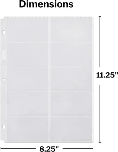 Vista 7 de Dunwell Fundas para tarjetas de visita (paquete de 10 para 200 tarjetas), protección de hojas de plástico pesado, cada funda tiene capacidad para 20