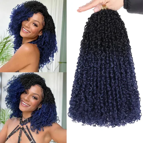Vista 20 de Unionbeauty - Paquete de 8 trenzas de ganchillo Yanky Twist de 6 pulgadas, 8 paquetes, color negro natural, micro Passion Twist, extensiones