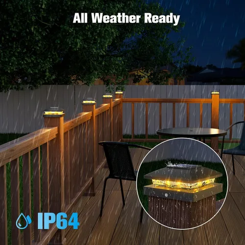 Vista 4 de VOLISUN Luces solares 4x4, paquete de 12 luces negras impermeables para Negro
