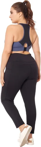 Vista 3 de ZERDOCEAN Leggings deportivos de talla grande para mujer con bolsillos cintura alta pantalones deportivos de yoga con control de abdomen