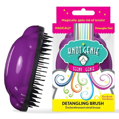 Vista 22 de Knot Genie Teeny - Cepillo desenredante para niños (sueño de aguamarina), cepillo desenredante perfecto para cabello rizado, separa suavemente