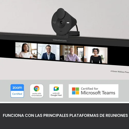 Vista 7 de Logitech Brio 301 Cámara Web Full HD con Obturador de Privacidad, Micrófono de Reducción de Ruido, USB-C, Certificada para Zoom, Microsoft Teams