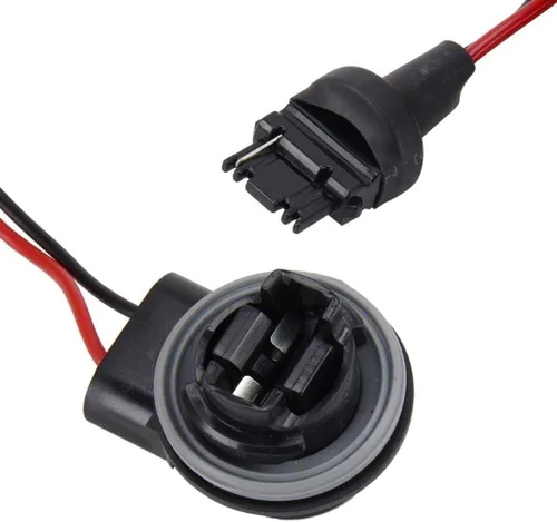 Vista 5 de iJDMTOY 2 adaptadores de cableado de resistencia de carga de un solo filamento 3156 en línea 50 W 6 ohmios para instalar luces LED de señal de giro