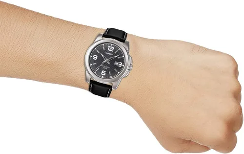 Vista 7 de Casio De los hombres mtp1314l-8av piel Negro Reloj de cuarzo con Esfera de color negro