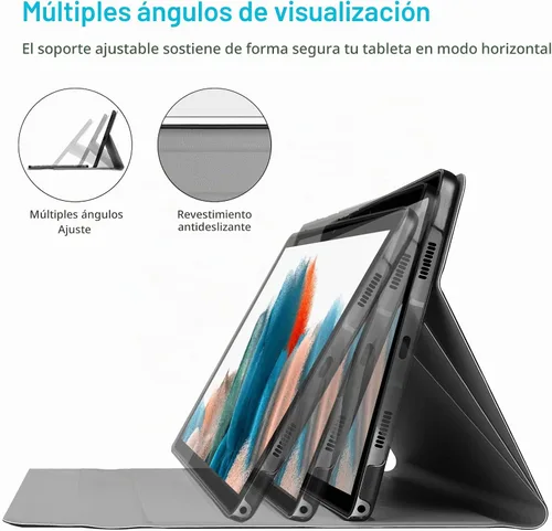 Vista 4 de ProCase Funda con teclado para Galaxy Tab A8 de 10.5" (versión 2022), color negro Protective Cover Features a Detachable Wireless Keyboard for
