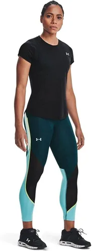 Vista 2 de Under Armour Leggings deportivos Fly Fast con panel de malla para mujer (cian oscuro, talla XS), Cián (dark cyan)