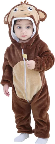 Vista 9 de Dream cosplay - Disfraz unisex para bebé, de franela animal para Halloween, ropa para el hogar Pato