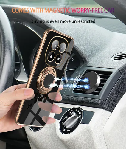 Vista 3 de Compatible con Xiaomi Redmi Note 12 Pro Plus Case Ring Holder Magnet Green, para Redmi Note 12 Pro Plus Funda de teléfono de silicona a prueba