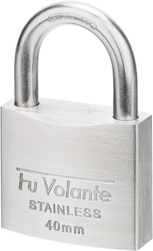 Vista 3 de Candado para vaso de acero inoxidable, serie 304 Marine Series, candado resistente a la intemperie para uso en exteriores, cuerpo ancho de 1-1/2