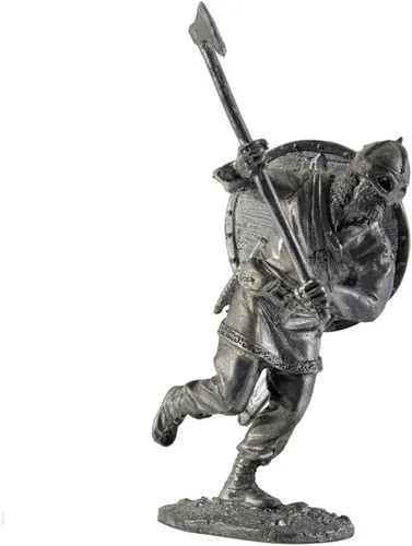 Vista 18 de Jarl escandinavo vikingo, norte, escultura de metal de los siglos 9-10. Colección 2.126 in (escala 1/32) figurita miniatura. soldados de juguete