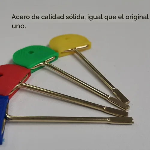 Vista 3 de Reemplazo de llave de emergencia de baño/dormitorio para puerta interior, paquete de 4 (dorado con tapa)
