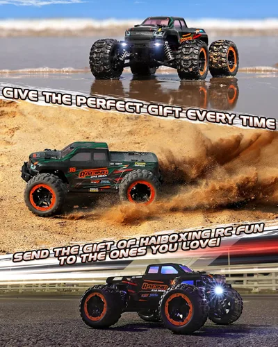Vista 2 de HAIBOXING Coche de control remoto 16889, escala 1:16, 2.4 GHz, autos RC 4x4, camiones todoterreno, camión monstruo RC RTR a prueba de agua, 36 KM/H